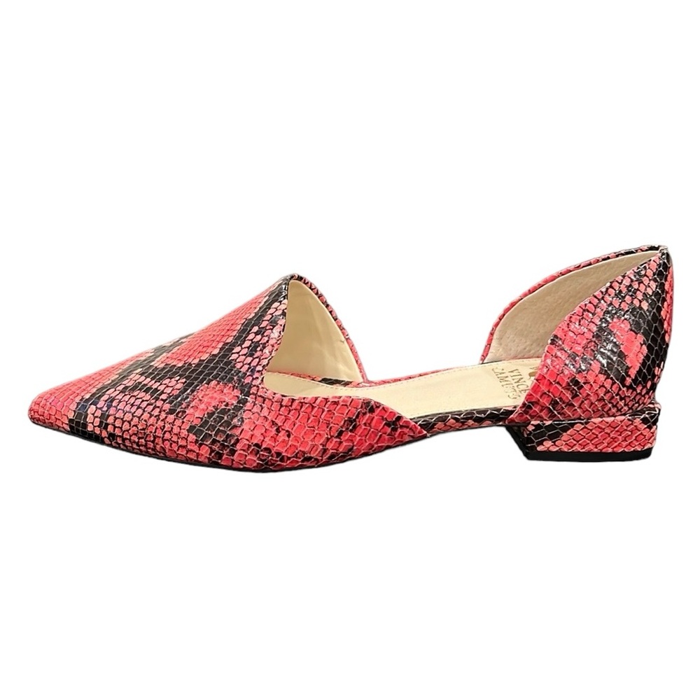 Vince Camuto Cruiz Watermelon Snake Print Flats Size 7.5 NWOT